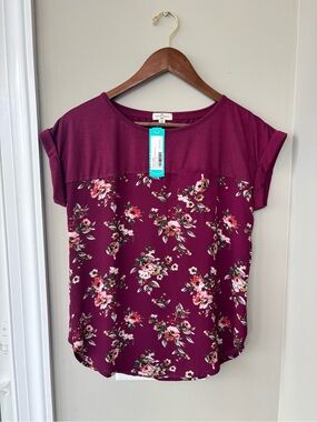 Mason & Belle stitch fix floral top blouse tee size xs new with tags